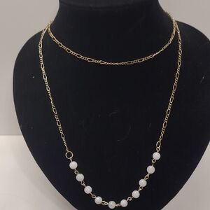 Elegant Gold Necklace with White Accents